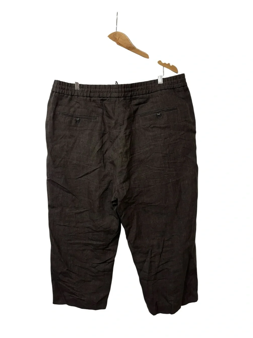 Todd Snyder Linen Pants Men Brown Drawstring Crop Pants  XXL